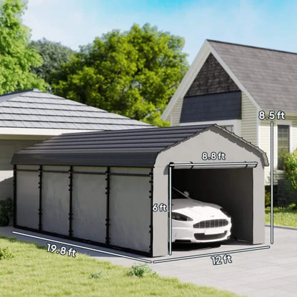 Heavy-Duty Outdoor Weather-Resistant Metal Carport Canopy (SAK47691)