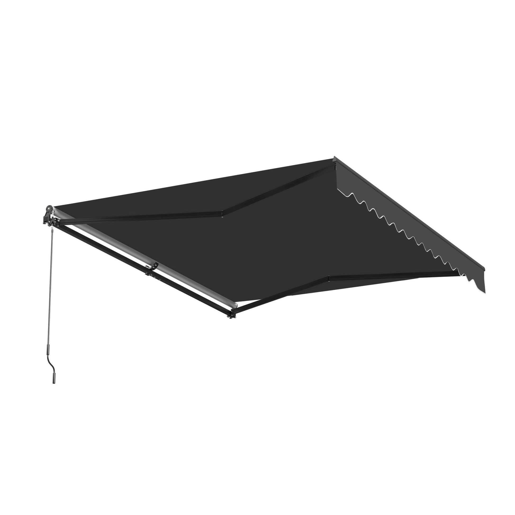 12' X 10' Black Retractable Motorized Patio Awning Sunshade