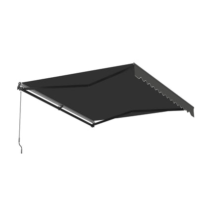 12' X 10' Black Retractable Motorized Patio Awning Sunshade
