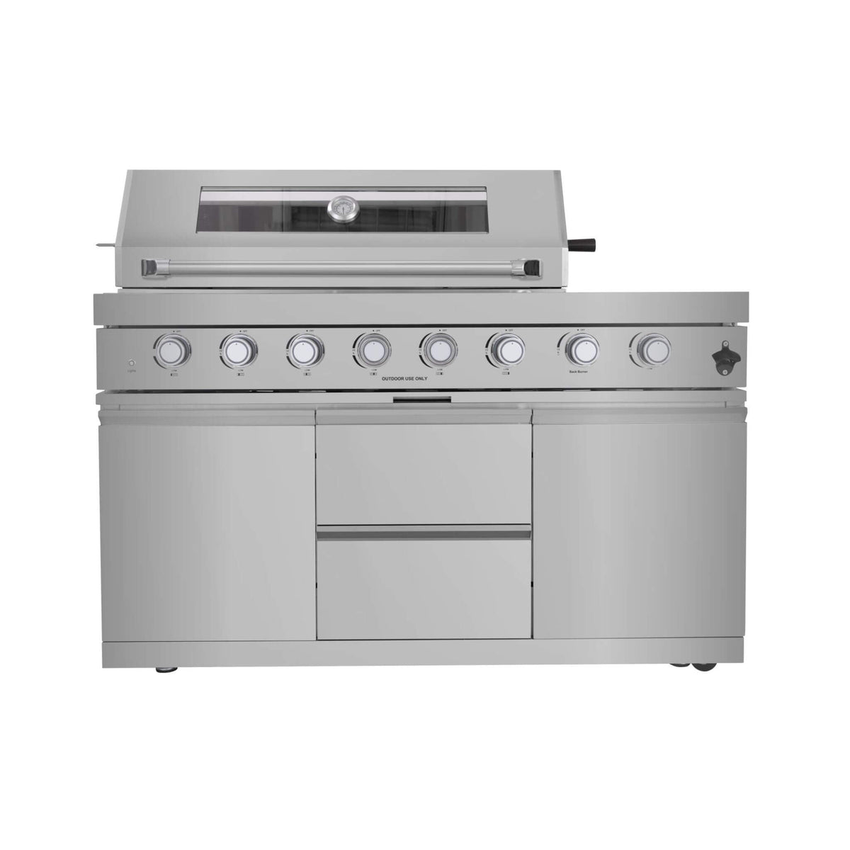 Capri 96-Inch 6-Burner 85000 BTU Outdoor Kitchen Liquid Propane Grill Island With Fridge (SAK42895)