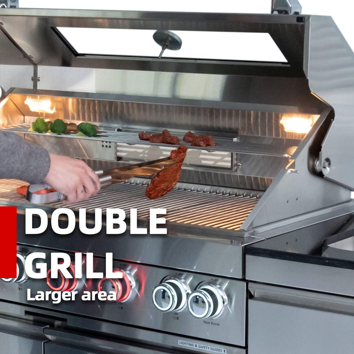 Capri 96-Inch 6-Burner 85000 BTU Outdoor Kitchen Liquid Propane Grill Island With Fridge (SAK42895)
