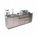 Outdoor Kitchen Island Designed for Complete Backyard Cooking, 4-Burner 72000 BTU, Stainless Steel, Refrigerator