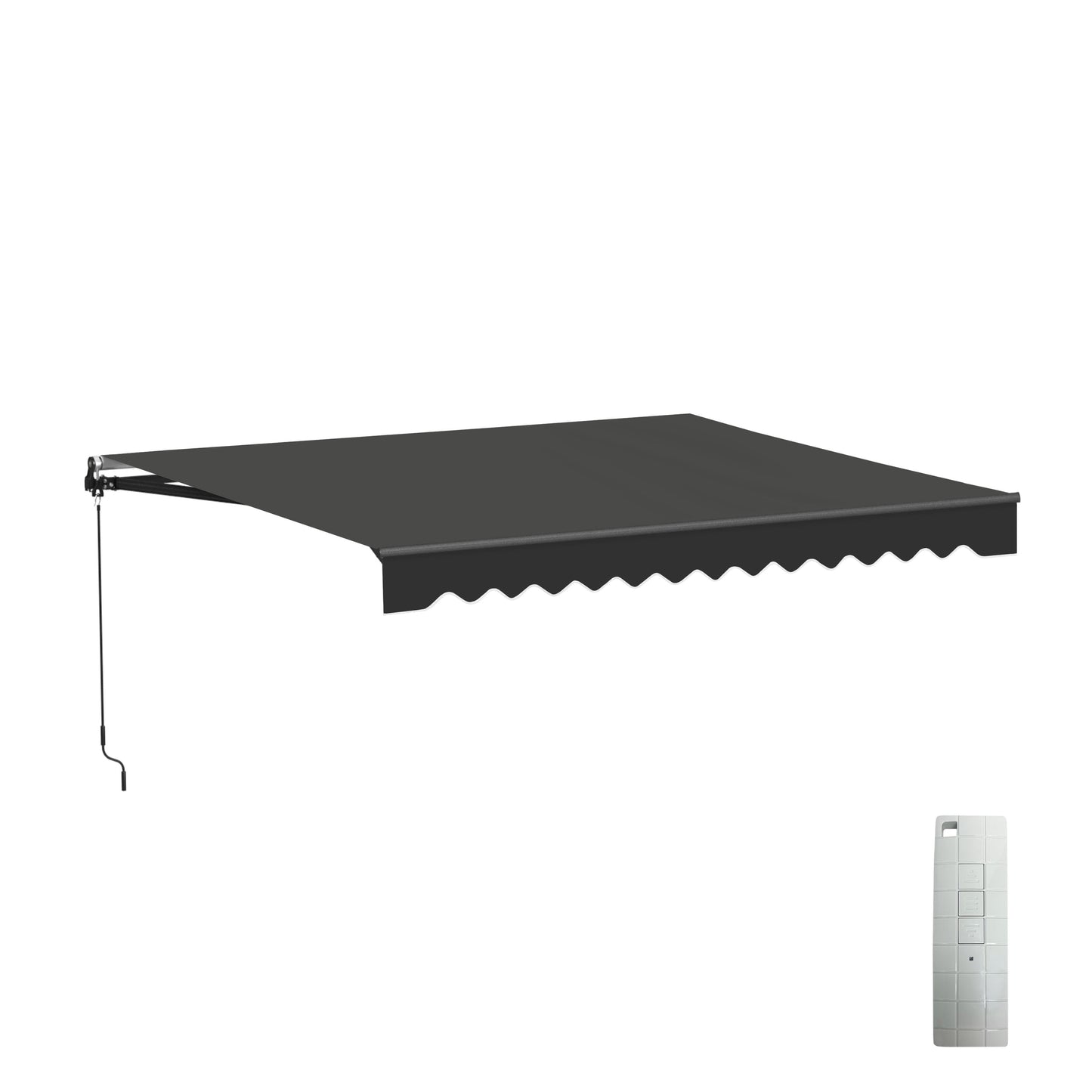 12' X 10' Black Retractable Motorized Patio Awning Sunshade