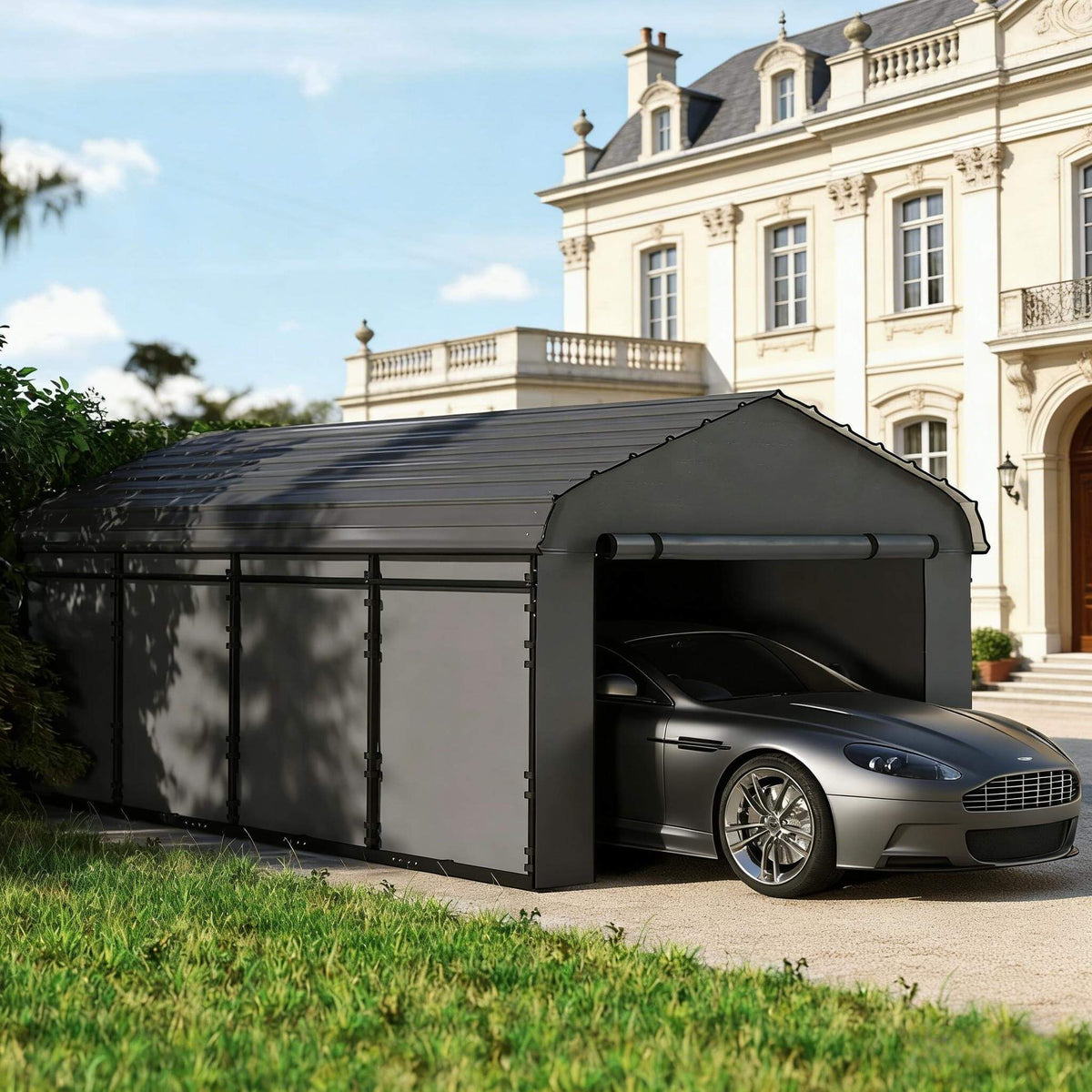 Heavy-Duty Outdoor Weather-Resistant Metal Carport Canopy (SAK47691)