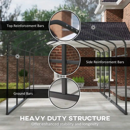 Heavy-Duty Outdoor Weather-Resistant Metal Carport Canopy (SAK47691)