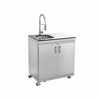 Outdoor Kitchen Island Designed for Complete Backyard Cooking, 4-Burner 72000 BTU, Stainless Steel, Refrigerator